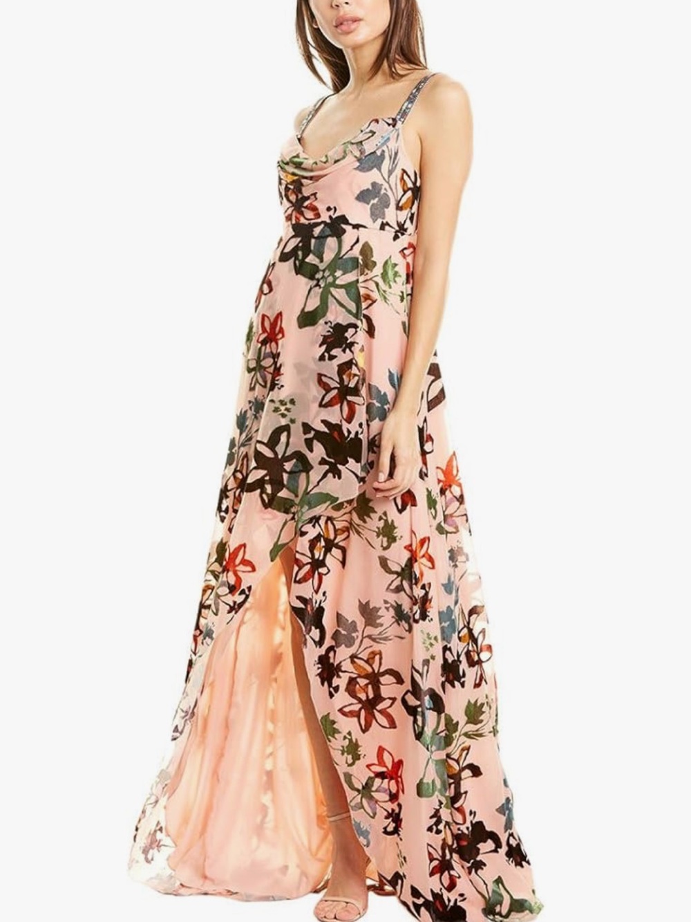 Nicole Miller New York "Palma" Satin Maxi Dress - Picture 2 of 7